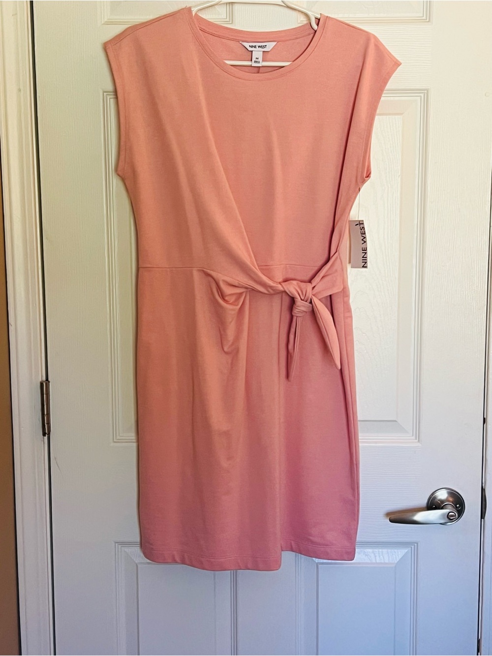 Nine West Blush Pink Side-Tie Shift Dress